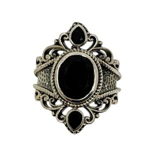 sterling silver onyx ring - GM524